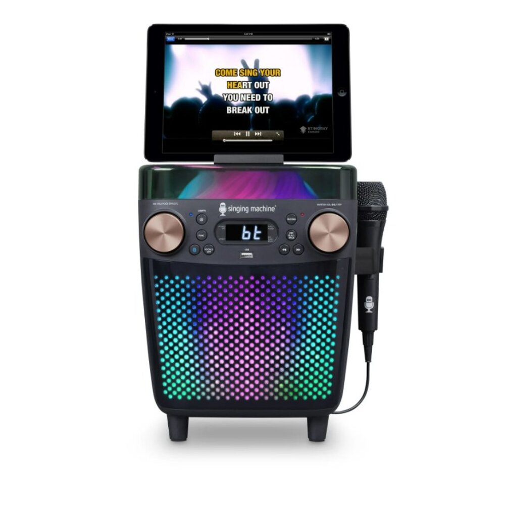 New Karaoke Singing Machine Portable Bluetooth Speaker Microphone Light Show Par - Picture 4 of 16